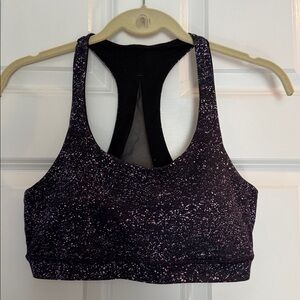 Lululemon Speckled Black and Purple Sports Bra